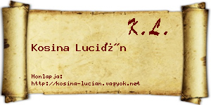 Kosina Lucián névjegykártya